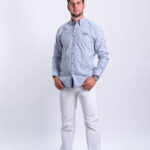 Košile Monte Carlo letní bílá vzor jemná kytička