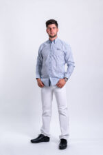 Košile Monte Carlo letní bílá vzor jemná kytička