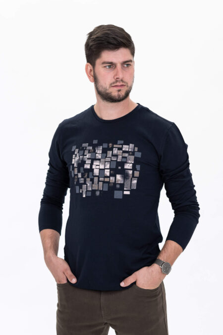 Pánské tričko IK5 s dlouhým rukávem, vzorem a modalem - Obrázek 3