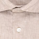 Lněná košile Seidensticker s krátkým rukávem v režné barvě - Obrázek 2