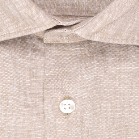 Lněná košile Seidensticker s krátkým rukávem v režné barvě - Obrázek 2