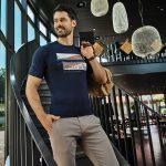 Navy tričko s aplikací Monte Carlo