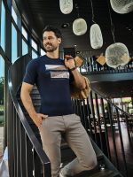 Navy tričko s aplikací Monte Carlo